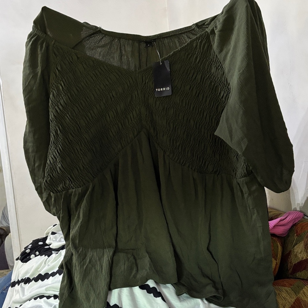 Torrid Olive Green Blouse